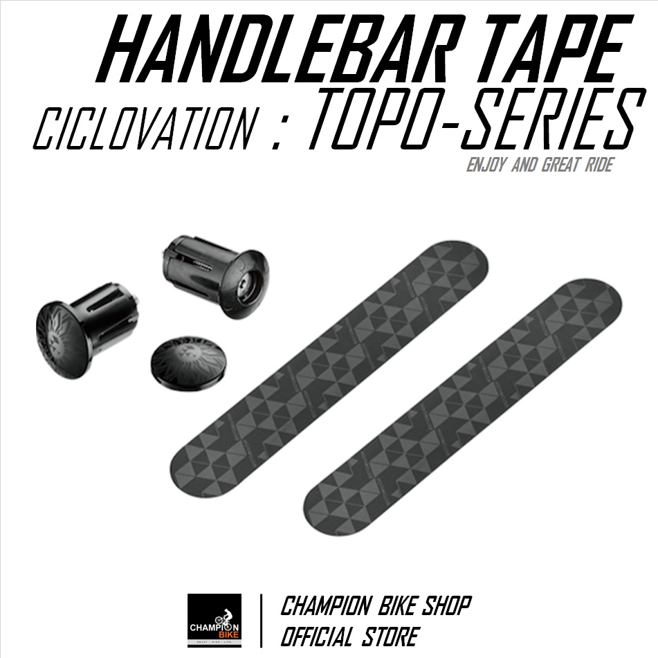 ผ้าพันแฮนด์เสือหมอบ CICLOVATION : ADVANCED LEATHER TOUCH - MINIMALISM TOPO SERIES HANDLEBAR TAPE สี JET BLACK