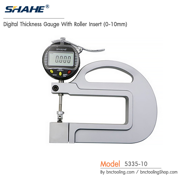 SHAHE,Digital Thickness Gauge With Roller Insert (0-10mm),5335-10