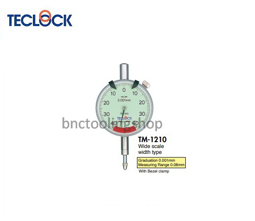 ไดอัลเกจรอบเดียวความละเอียด 0.001มิล, One Revolution Dial Indicator Graduation 0.001mm,TECLOCK,TM-1210
