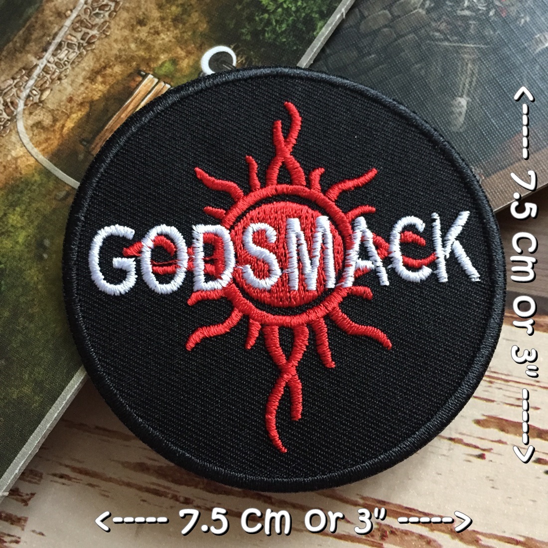 Godsmack วงดนตรี ร็อค เฮฟวี่เมทัล พังค์ ตัวรีดแบบปัก อาร์มปัก ตัวรีดติดเสื้อ ตัวรีด ติดกระเป๋า ติดหมวก ติดแจ๊คเก็ต Rock Iron on Embroidered Patch