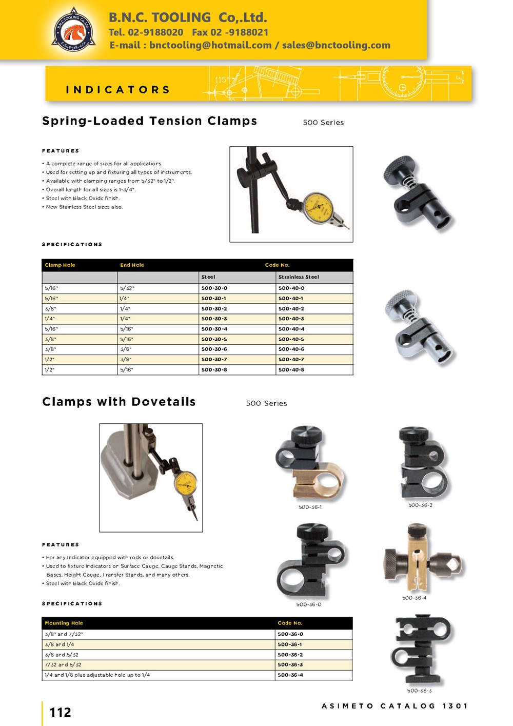 ASIMETO,P112,Spring-Loaded Tension Clamps,500-40-0