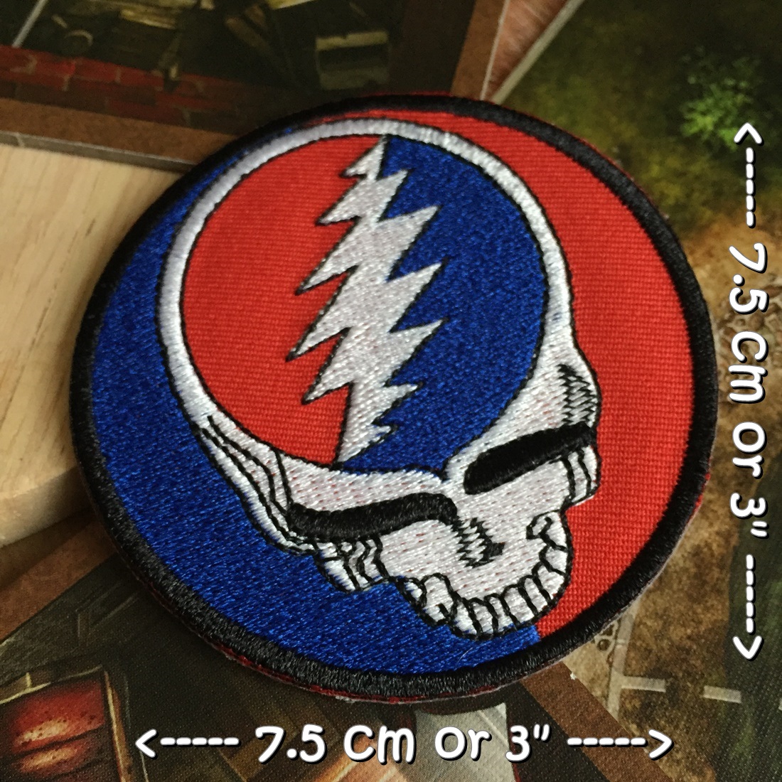 Grateful Dead วงดนตรี ร็อค เฮฟวี่เมทัล พังค์ ตัวรีดแบบปัก อาร์มปัก ตัวรีดติดเสื้อ ตัวรีด ติดกระเป๋า ติดหมวก ติดแจ๊คเก็ต Rock Iron on Embroidered Patch