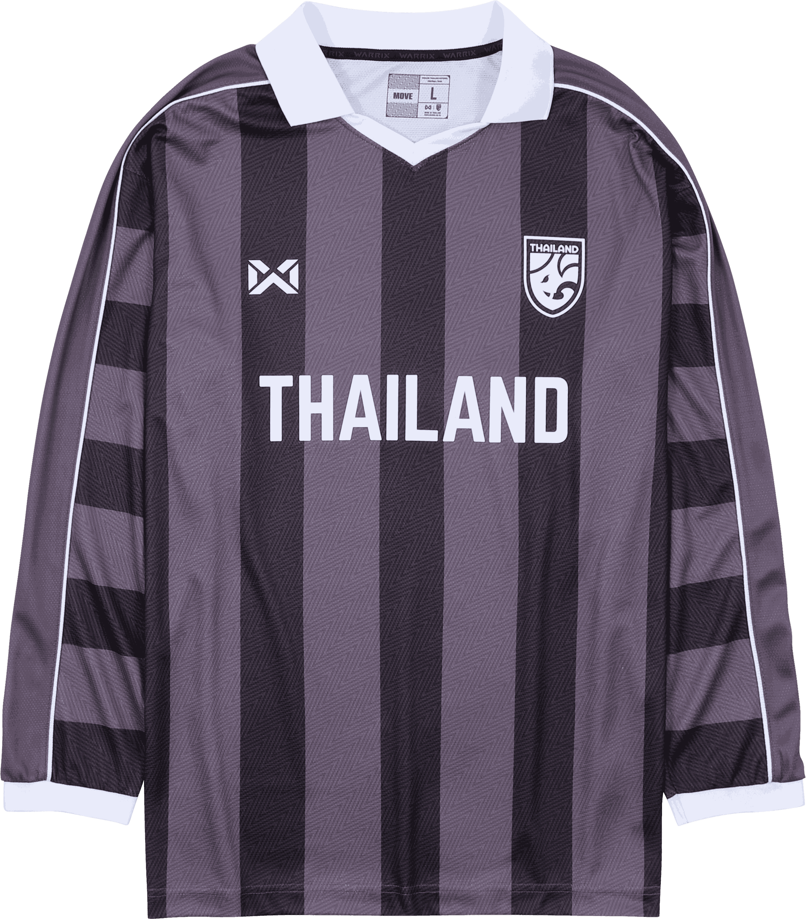 ใหม่ล่าสุด!! WARRIX Oversize เสื้อบอลไลฟ์สไตล์ เสื้อทีมชาติไทยทรงโอเวอร์ไซส์แขนยาว (WA-243FBATH11) - สีน้ำเงิน/ดำ