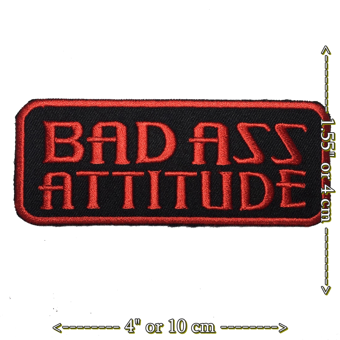 Badass Attitudes ตัวรีดติดเสื้อ อาร์มรีด อาร์มปัก ตกแต่งเสื้อผ้า หมวก กระเป๋า แจ๊คเก็ตยีนส์ Quote Embroidered Iron on Patch