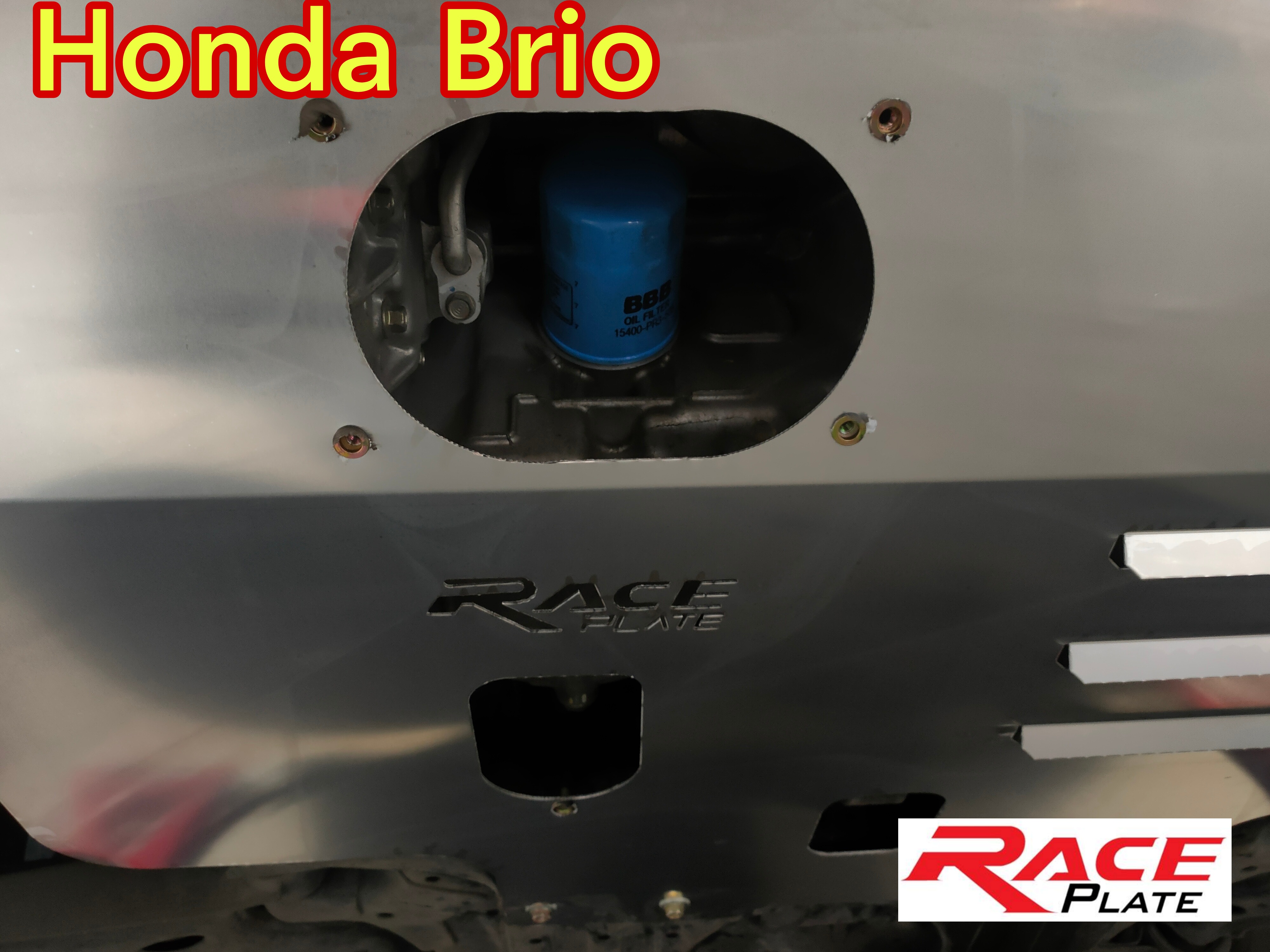 แผ่นปิดใต้ห้องเครื่องอลูมิเนียม Honda Brio Mobilio Raceplate_Undertray