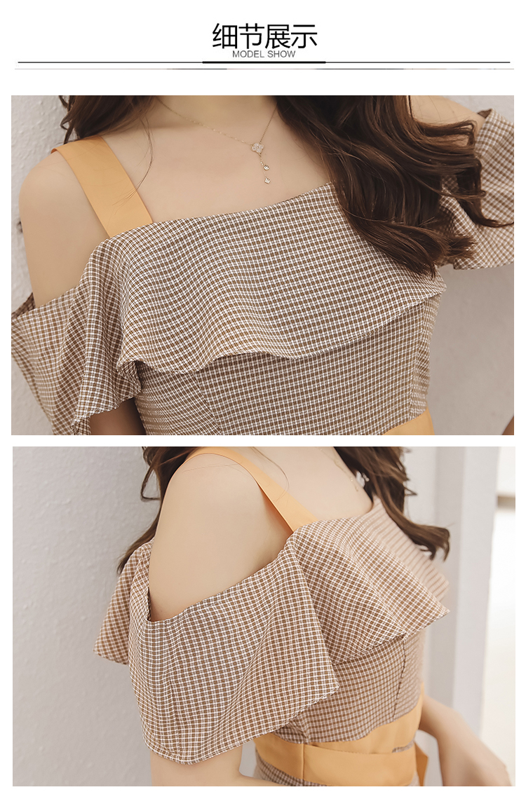 ชุดเดรสออกงาน สายเดี่ยว สีน้ำตาลอ่อน ส่งฟรี ems