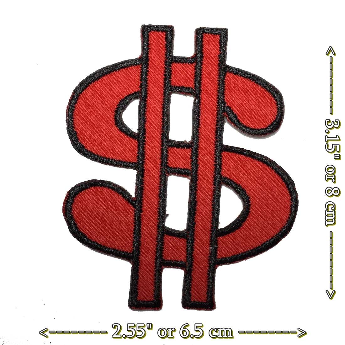 Dollar Sign ตัวรีดติดเสื้อ อาร์มรีด อาร์มปัก ตกแต่งเสื้อผ้า หมวก กระเป๋า แจ๊คเก็ตยีนส์ Hipster Embroidered Iron on Patch