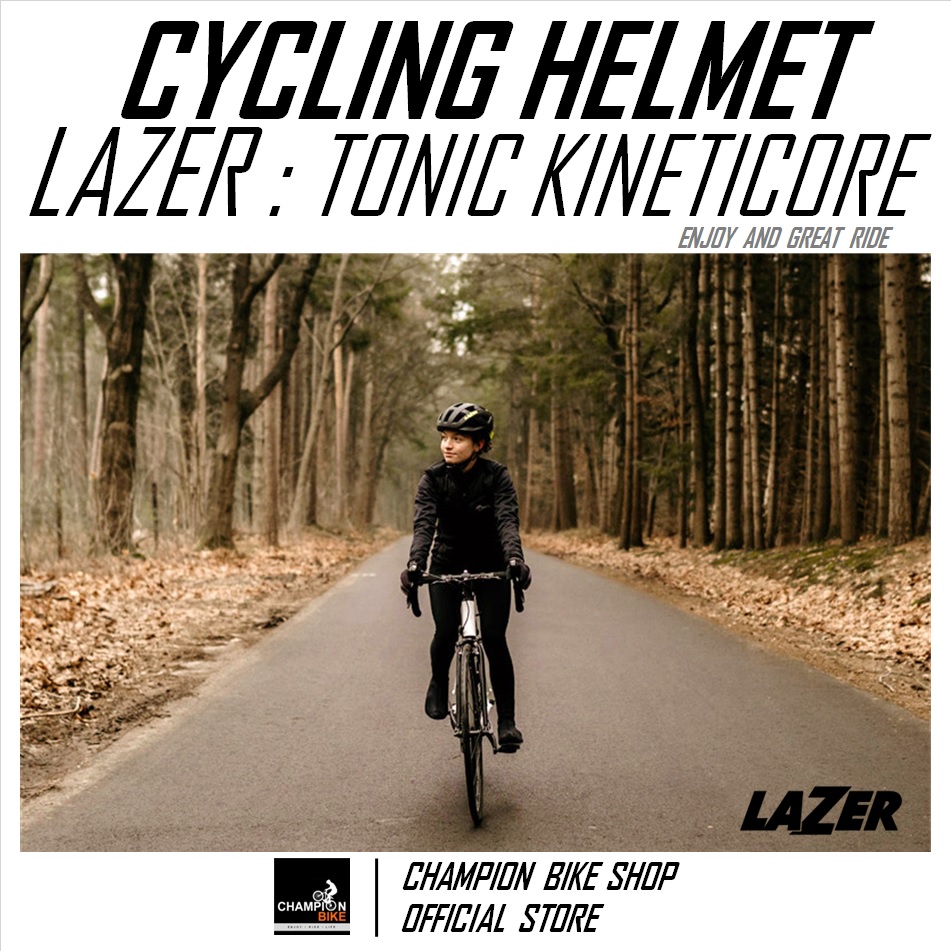 หมวกจักรยาน LAZER : TONIC KINETICORE BIKE HELMET สีดำด้าน