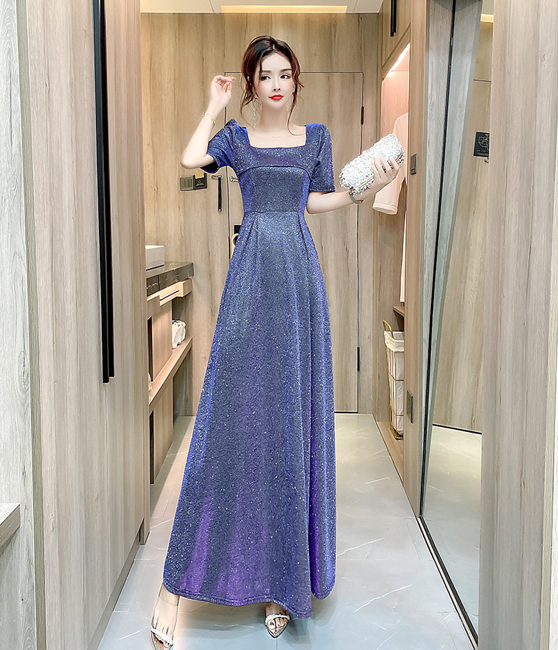 ชุดราตรียาวสีม่วง ผ้ากลิสเตอร์ สวยมากๆๆค่ะ ส่งฟรี