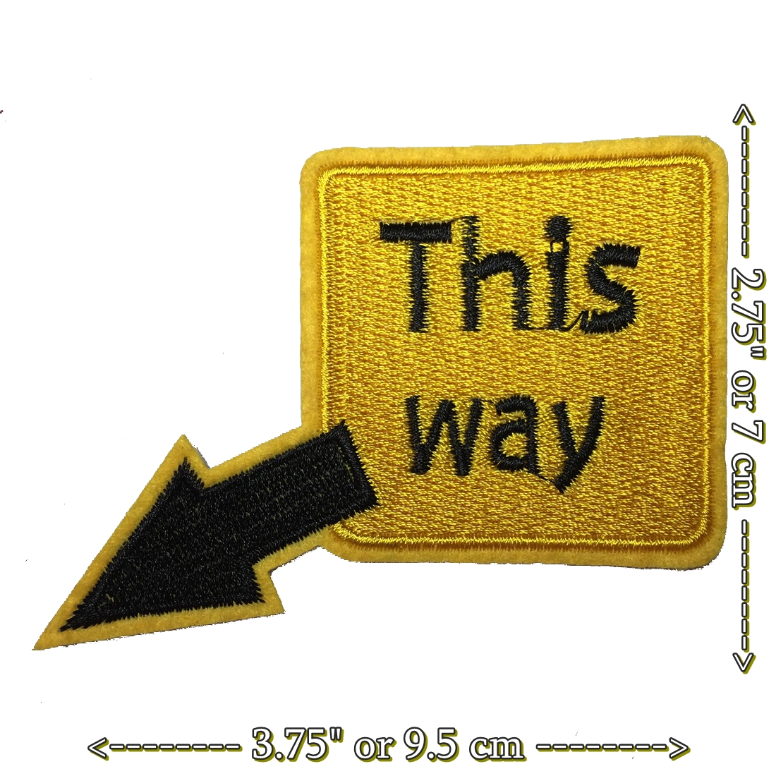 ป้าย This Way ตัวรีดติดเสื้อ อาร์มรีด อาร์มปัก ตกแต่งเสื้อผ้า หมวก กระเป๋า แจ๊คเก็ตยีนส์ Quote Embroidered Iron on Patch