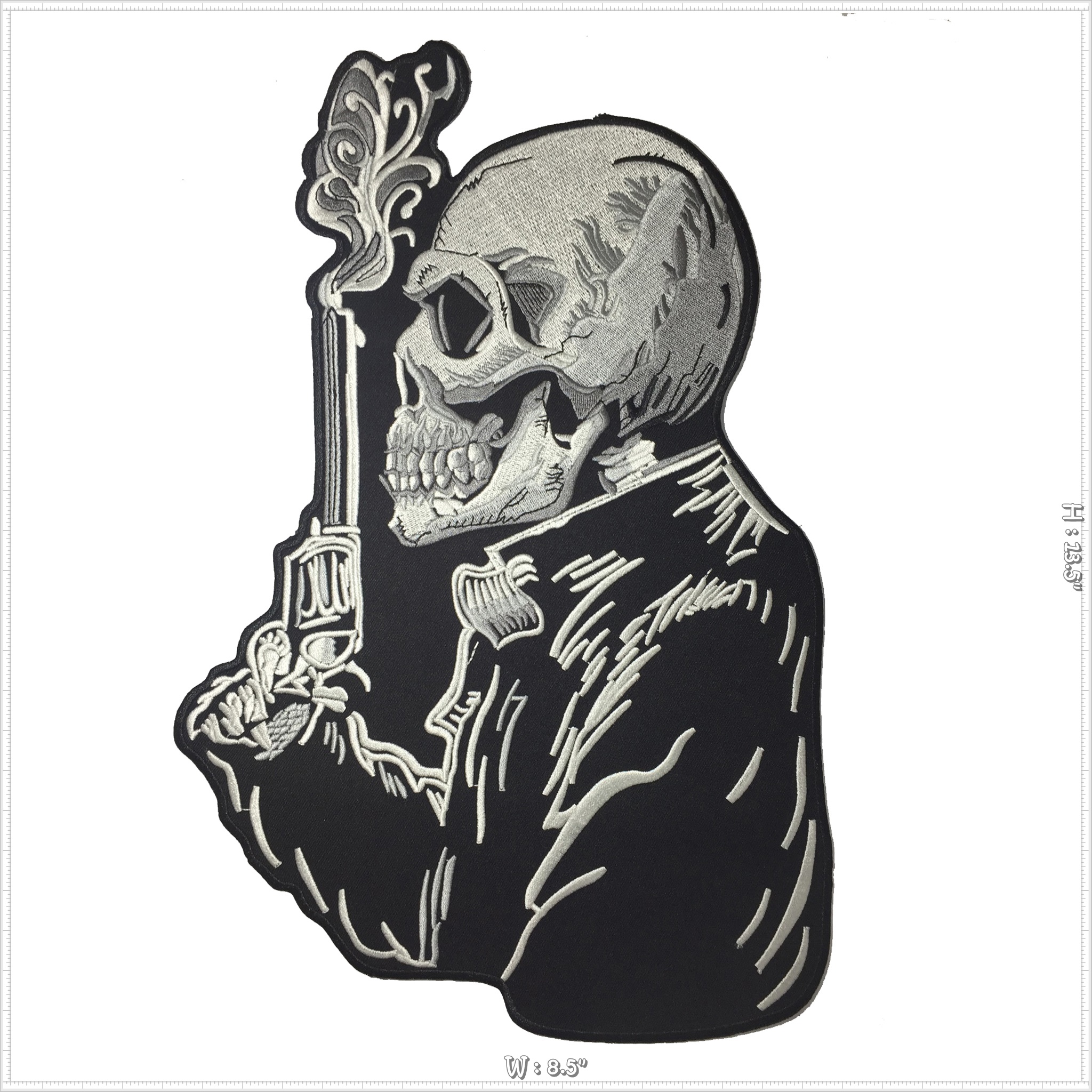 ปีศาจนักฆ่า ตัวรีดติดเสื้อ อาร์มรีด อาร์มปัก ตกแต่งเสื้อผ้า แจ๊คเก็ตยีนส์ Embroidered Iron on Patch ขนาดใหญ่