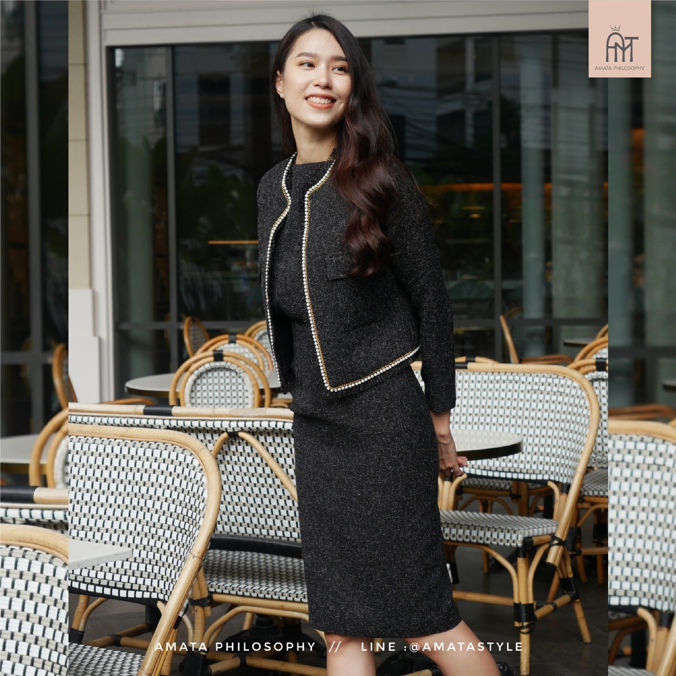 AMATA เสื้อเบลเซอร์ครอป Brown sugar jelly