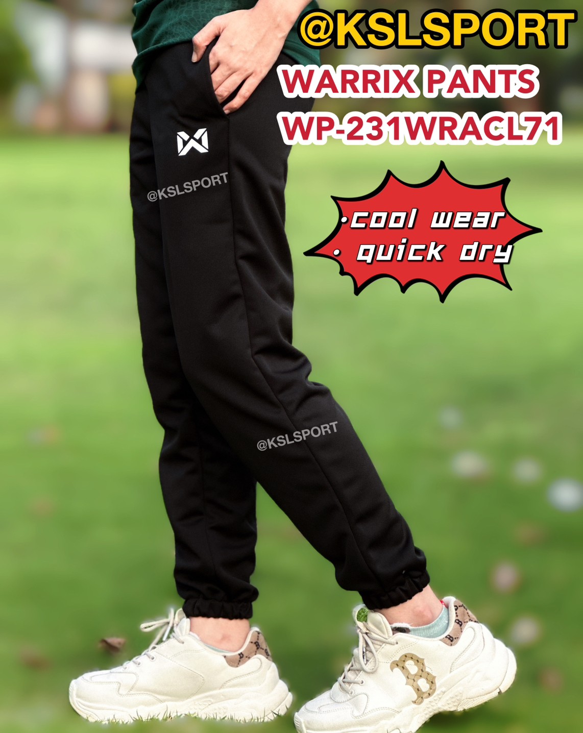 ใหม่!! WARRIX กางเกงวอร์มวาริกซ์ รุ่น JUMPER รหัส WP-231WRACL71 สีดำ