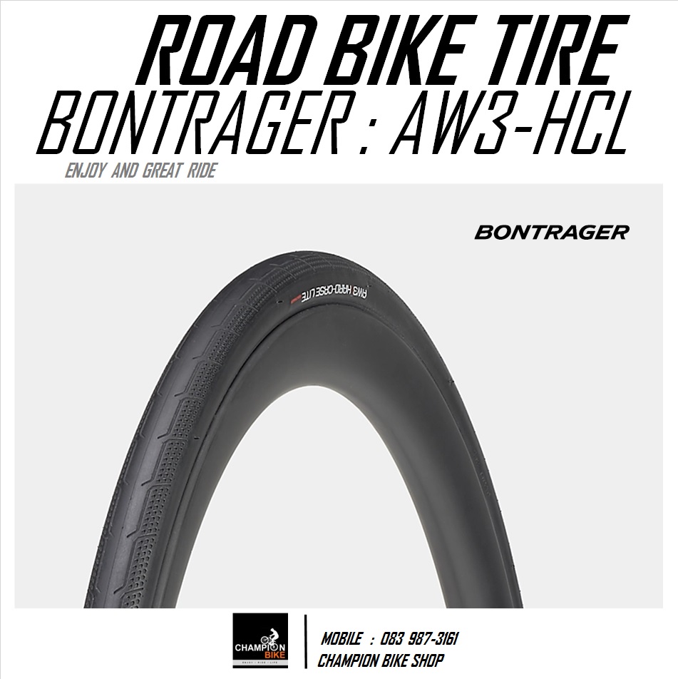 ยางเสือหมอบ มีกันหนามแบบเบา BONTRAGER : AW3 HCL 700x25 / 700x28 / 700x32 ROAD BIKE TIRE ขอบพับ