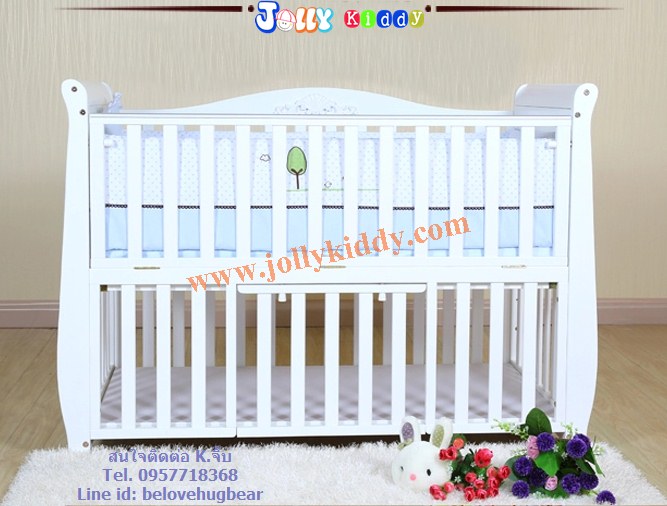 B10246 เตียงนอนไม้สำหรับเด็ก White Premium (WD4)