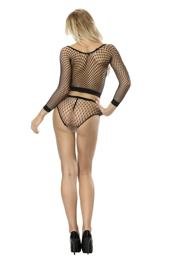 K183 ชุดตาข่ายเซ็กซี่ ชุดตาข่ายรหัสนี้มาในแบบแยก 2 ชิ้นเป็นเสื้อตาข่ายแขนยาวและกางเกงในตาข่ายตามรูปถ่ายสินค้าจริงเลยค่ะ ***ไม่มีจีสตริงด้านใน