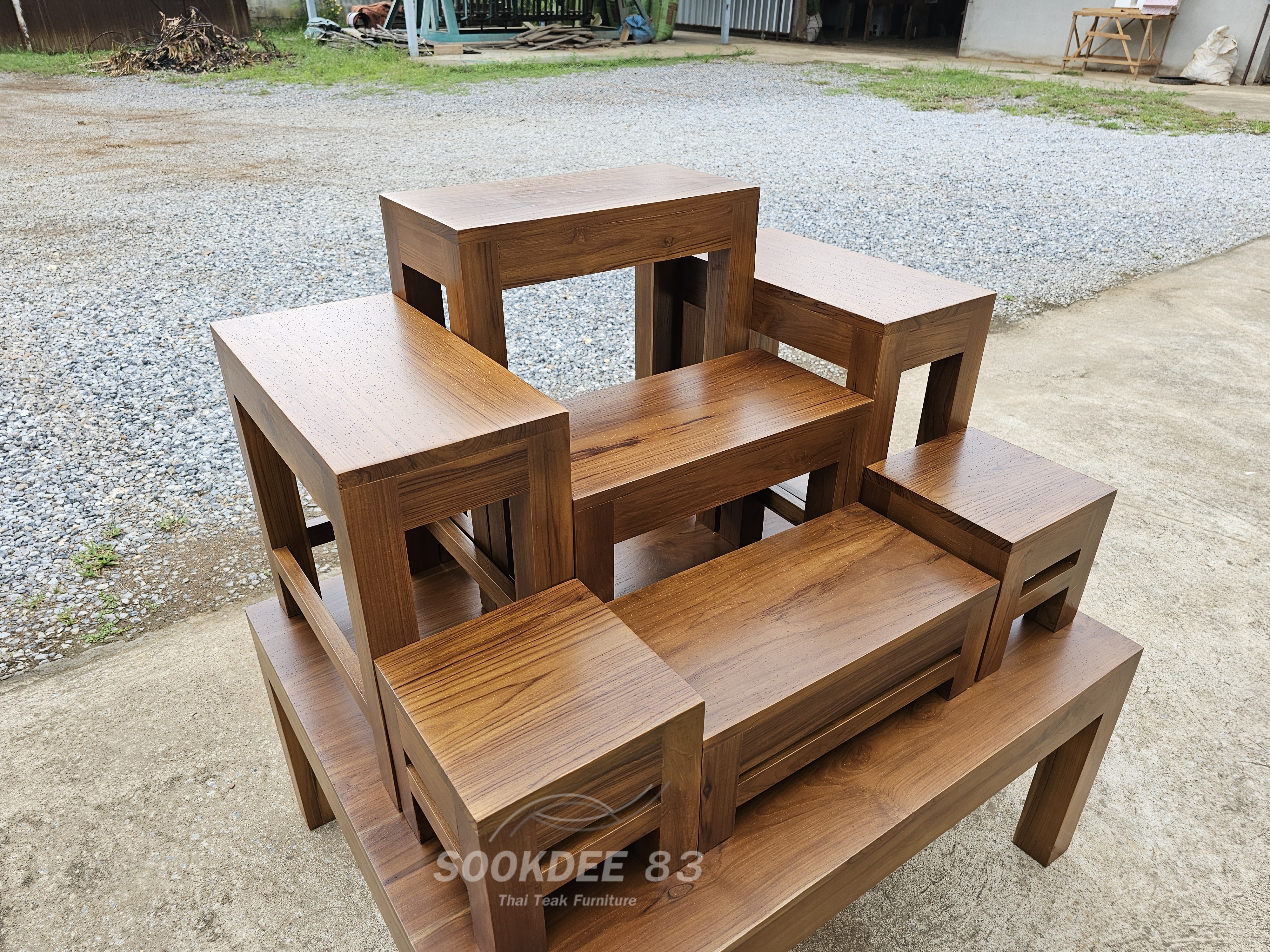 โต๊ะหมู่ 7 x 9 เรียบ ขาตรง