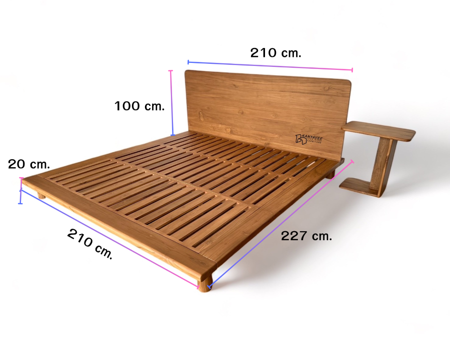 เตียงพื้นระแนงไม้สัก สไตล์ญี่ปุ่น