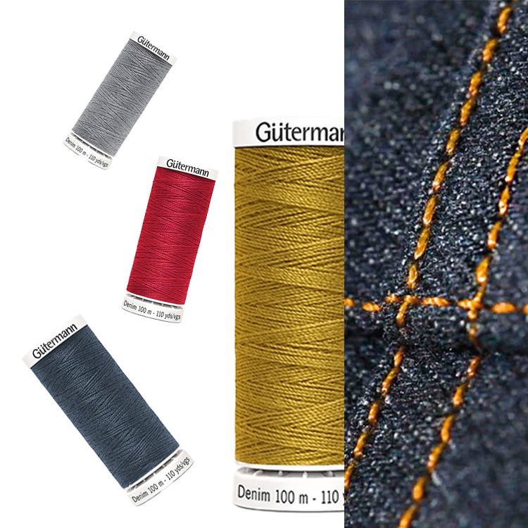 Gutermann Denim Thread ด้ายเย็บยีนส์ เบอร์ 50 , Polyester 100% (100m) Made in Germany