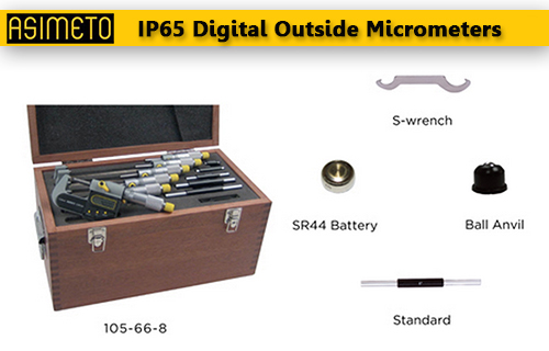 ASIMETO, P8,IP65, Digital Outside Micrometers,105-01-0