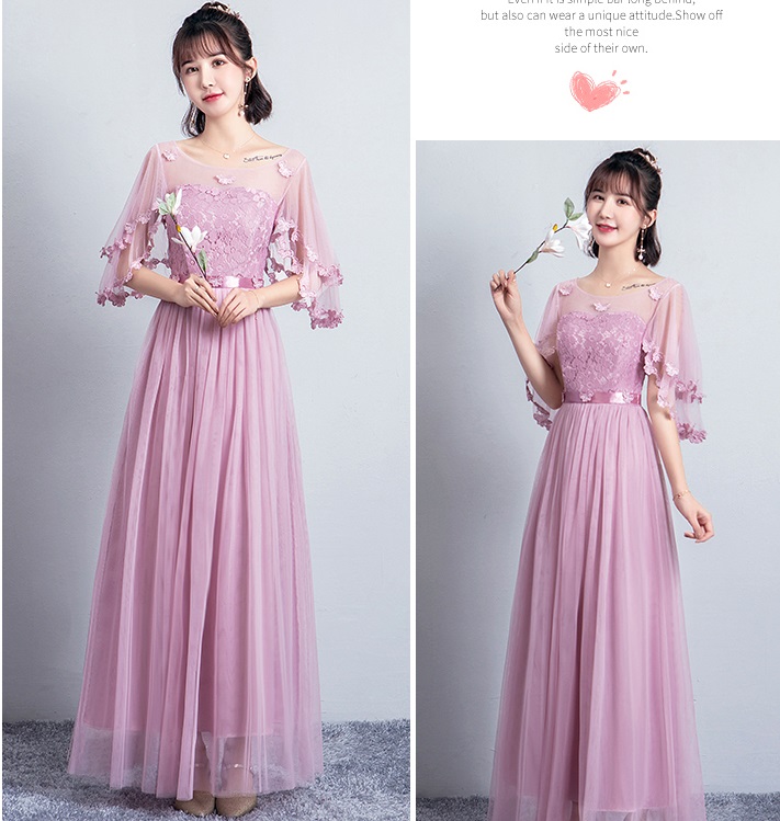 ชุดราตรียาวสีชมพูกลีบบัว ส่งฟรี ems