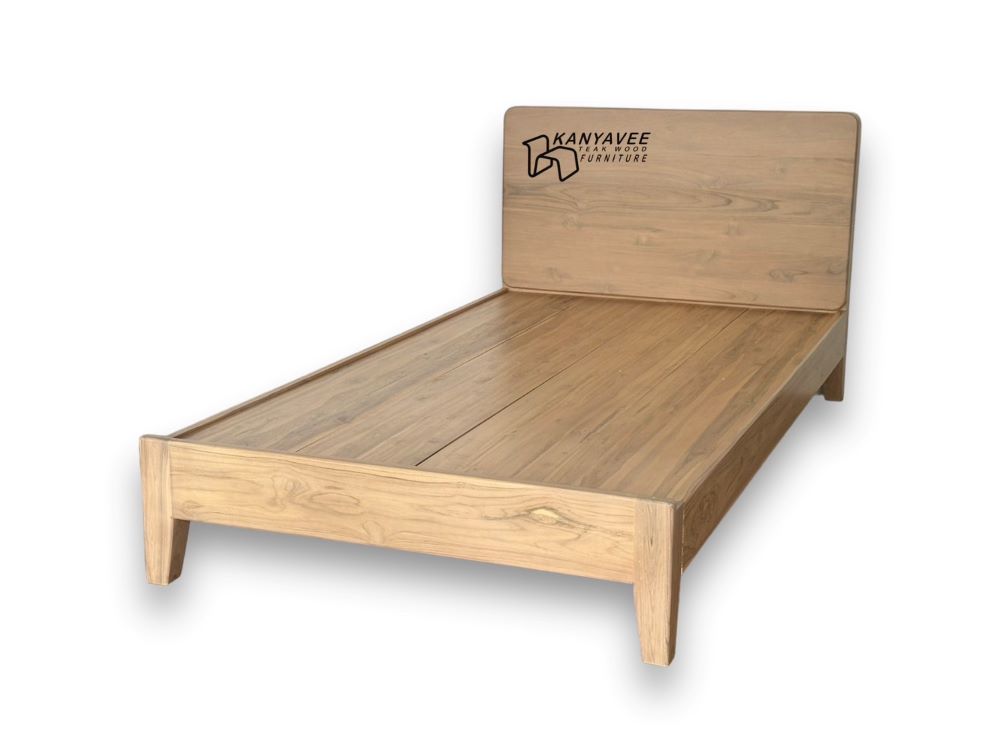 เตียงมินิมอลไม้สัก 3.5 ฟุต