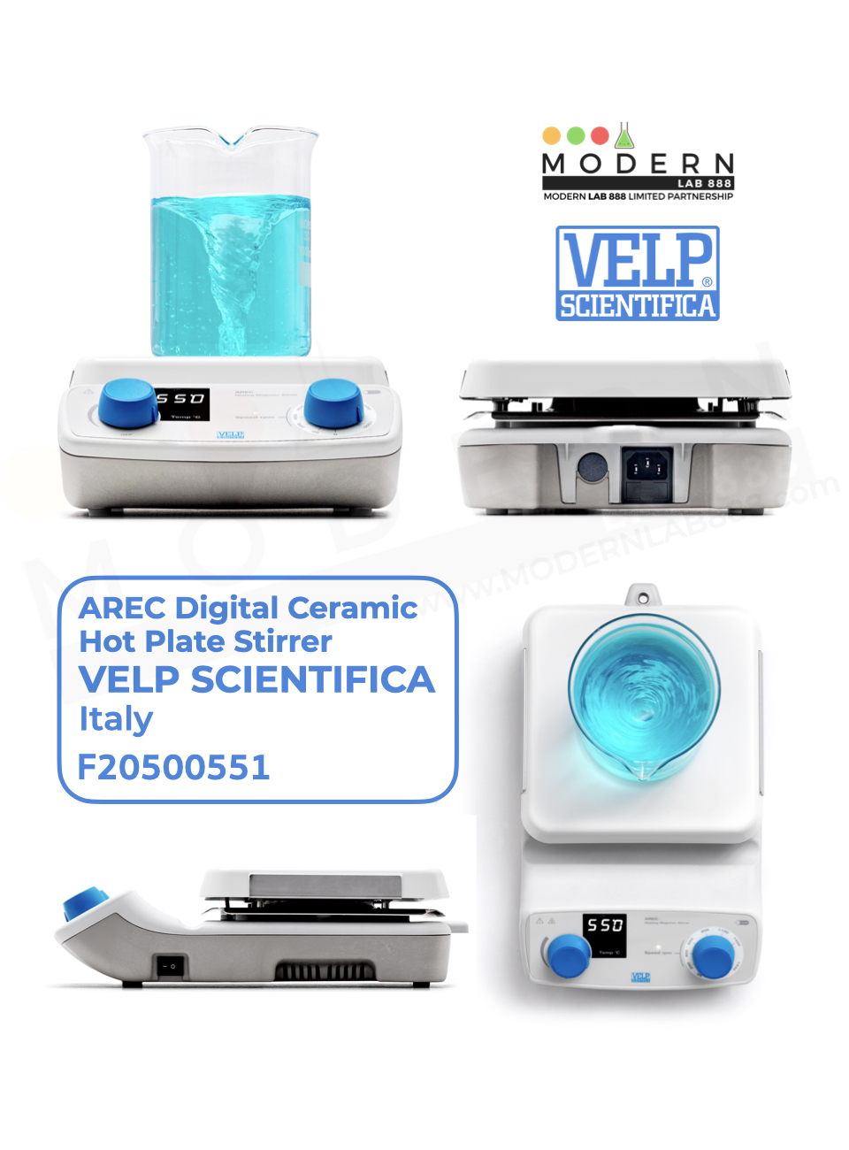 AREC Digital Ceramic Hot Plate Stirrer, "VELP" / เครื่องกวนสารชนิดแม่เหล็กพร้อมให้ความร้อน