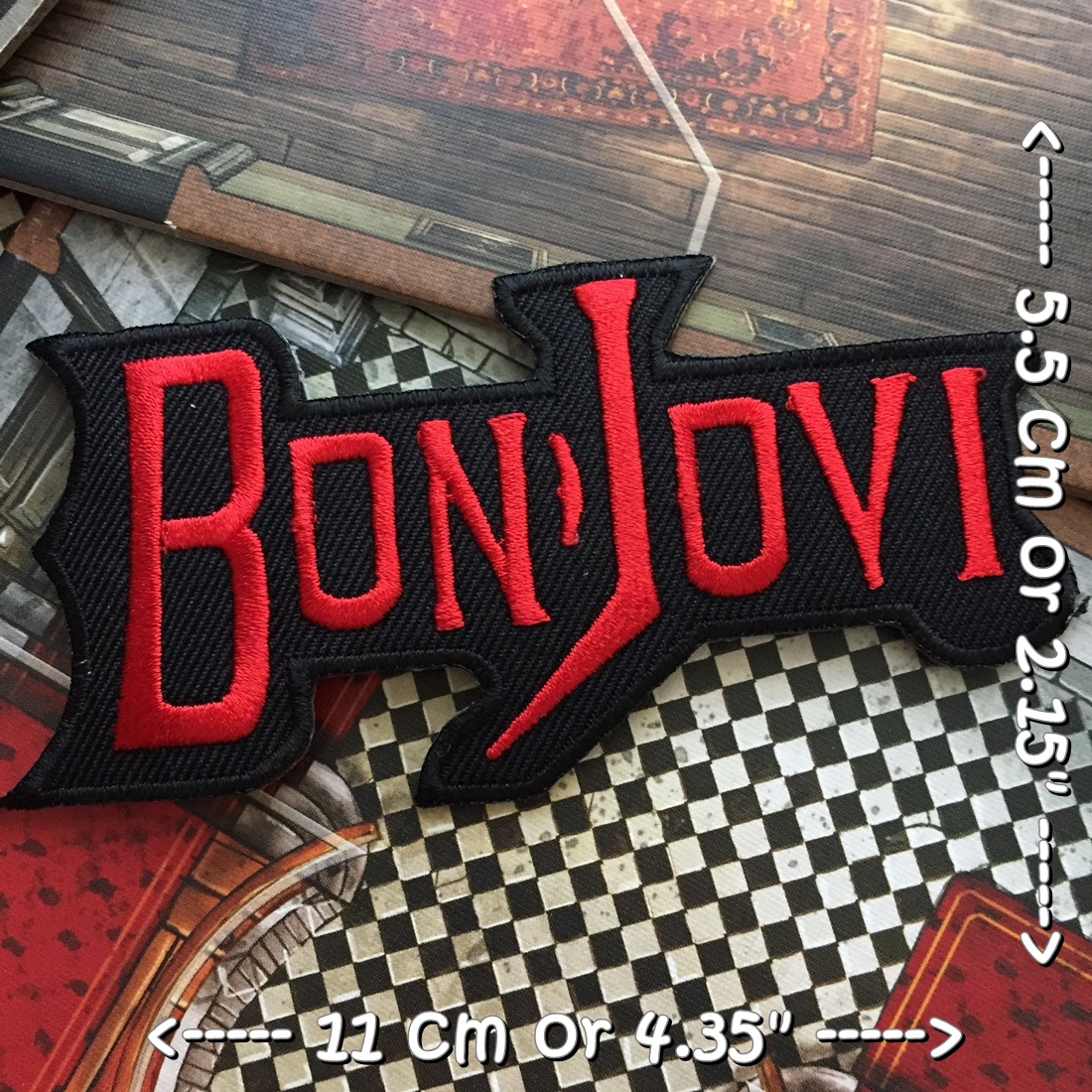 Bon Jovi วงดนตรี ร็อค เฮฟวี่เมทัล พังค์ ตัวรีดแบบปัก อาร์มปัก ตัวรีดติดเสื้อ ตัวรีด ติดกระเป๋า ติดหมวก ติดแจ๊คเก็ต Rock Iron on Embroidered Patch