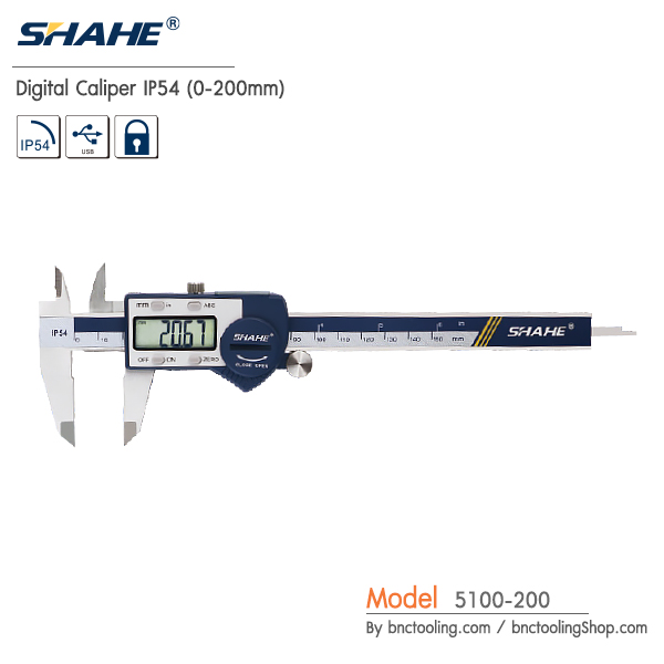 SHAHE,Digital Vernier Caliper With Large Screen IP54 (0-200mm),5100-200