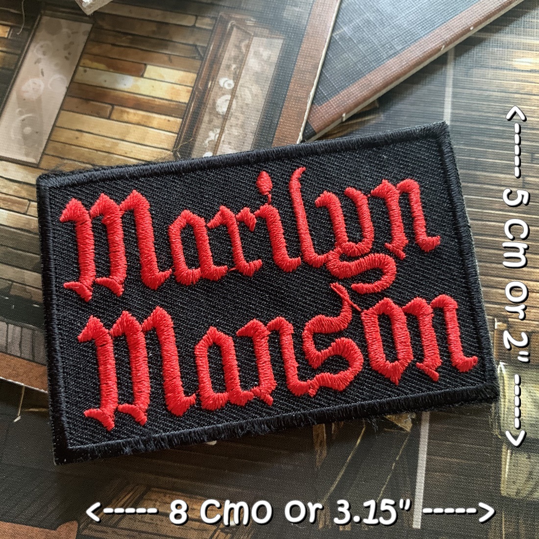 Marilyn Manson วงดนตรี ร็อค เฮฟวี่เมทัล พังค์ ตัวรีดแบบปัก อาร์มปัก ตัวรีดติดเสื้อ ตัวรีด ติดกระเป๋า ติดหมวก ติดแจ๊คเก็ต Rock Iron on Embroidered Patch