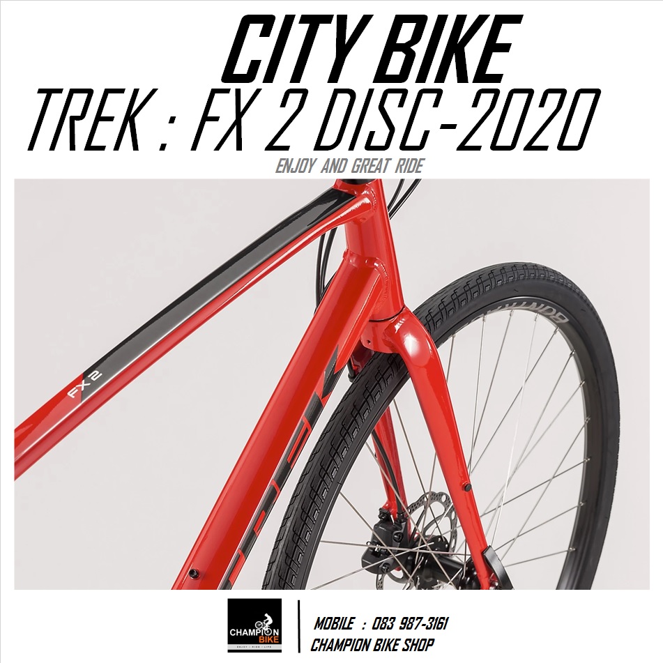 จักรยานซิตี้ไบค์ TREK : FX 2 DISC CITY BIKE - 2020 สีแดง-ดำ