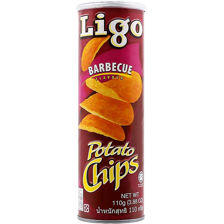 Ligo Potato Chips BBQ 110G มันฝรั่งลิโก้ 110 กรัม มันฝรั่งแท้ ลิโกมันฝรั่ง มันฝรั่งทอดกรอบ สีม่วง รสบาร์บีคิว
