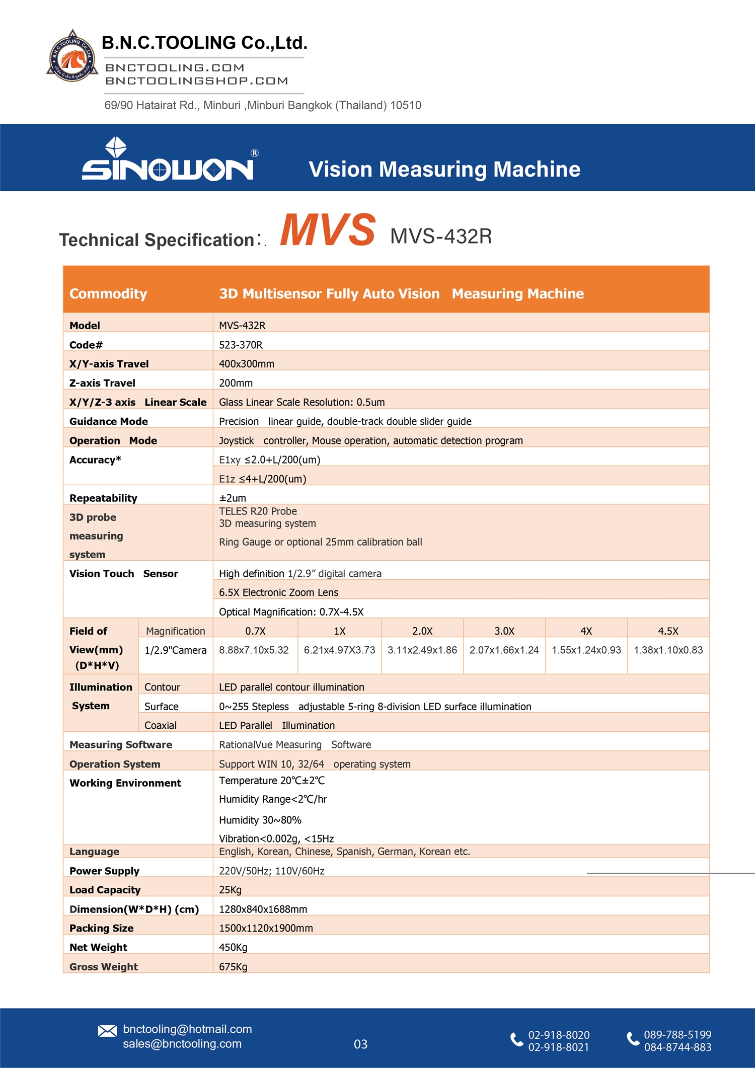sinowon,3D Automatic Multisensor Vision Measuring Machine,MVS-432R