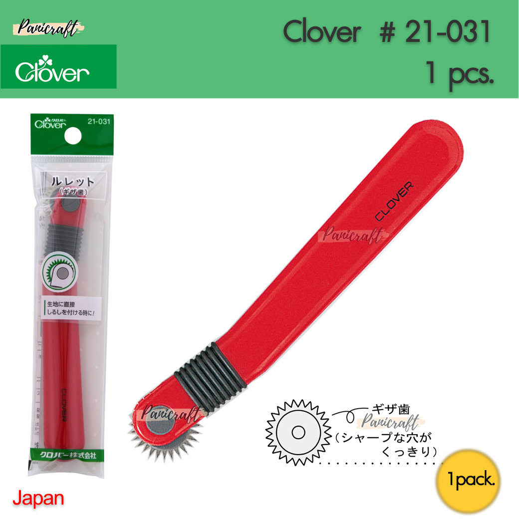 Clover 21-031 ลูกกลิ้งด้ามแดงหัวแหลม ได้รอยขีดเส้นไข่ปลา