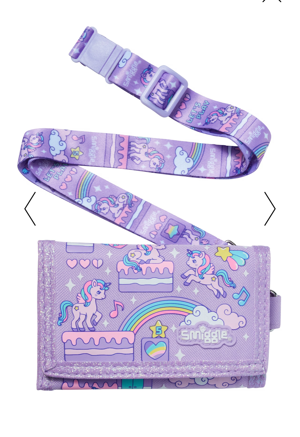 กระเป๋าตัง smiggle wallet with lanyard -Let's Play- ม่วง