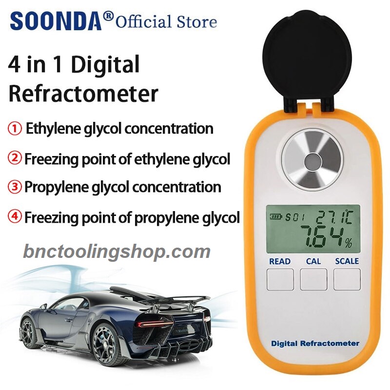 Electronic Car Refractometer Freezing point meter for automobile antifreeze Ethylene glycol Propylene glycol concentration meter.