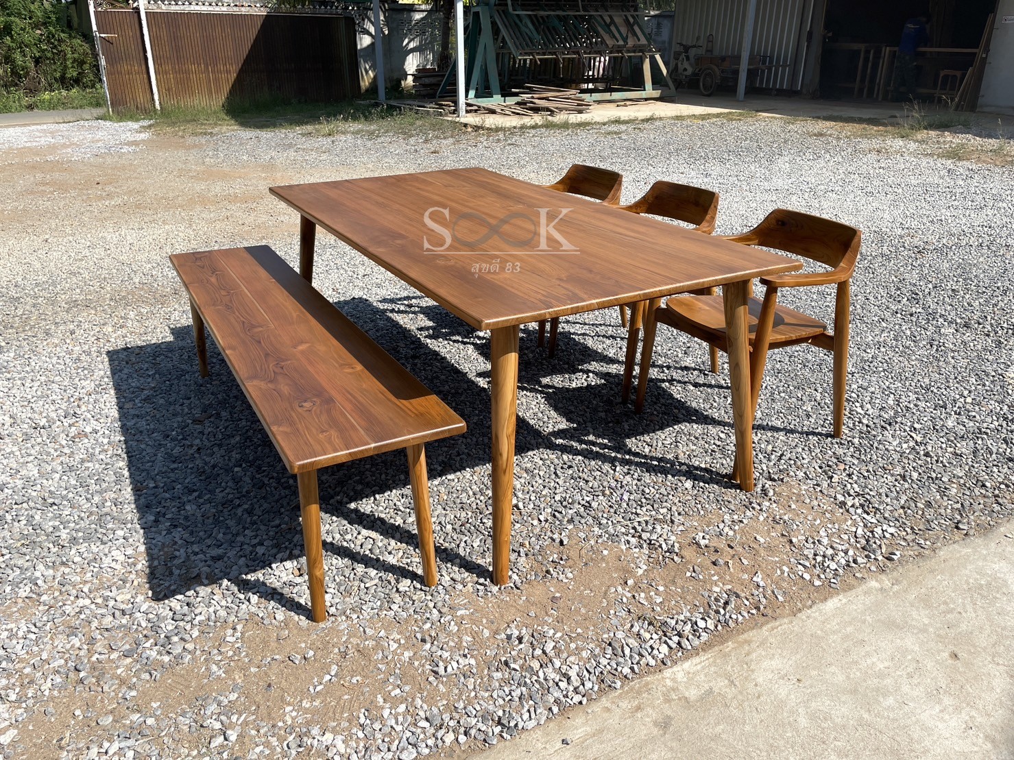 ชุดโต๊ะกินข้าวมินิมอลขากลม เก้าอี้ฮิโรชิมา