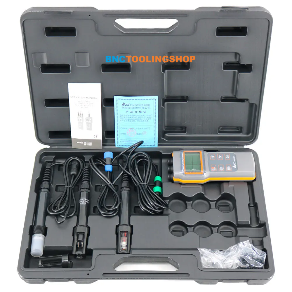 เครื่องวัดคุณภาพน้ำ, AZ Water Quality Tester86031 , COMBO PH Meter Conductivity Salinity Dissolved Oxygen Meter Water Analyzer 86031,