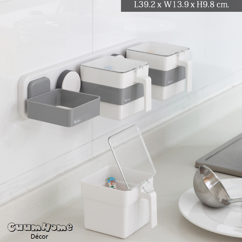 KC-02 ที่ใส่เครื่องปรุง 3 ชนิด ไม่ต้องเจาะผนัง