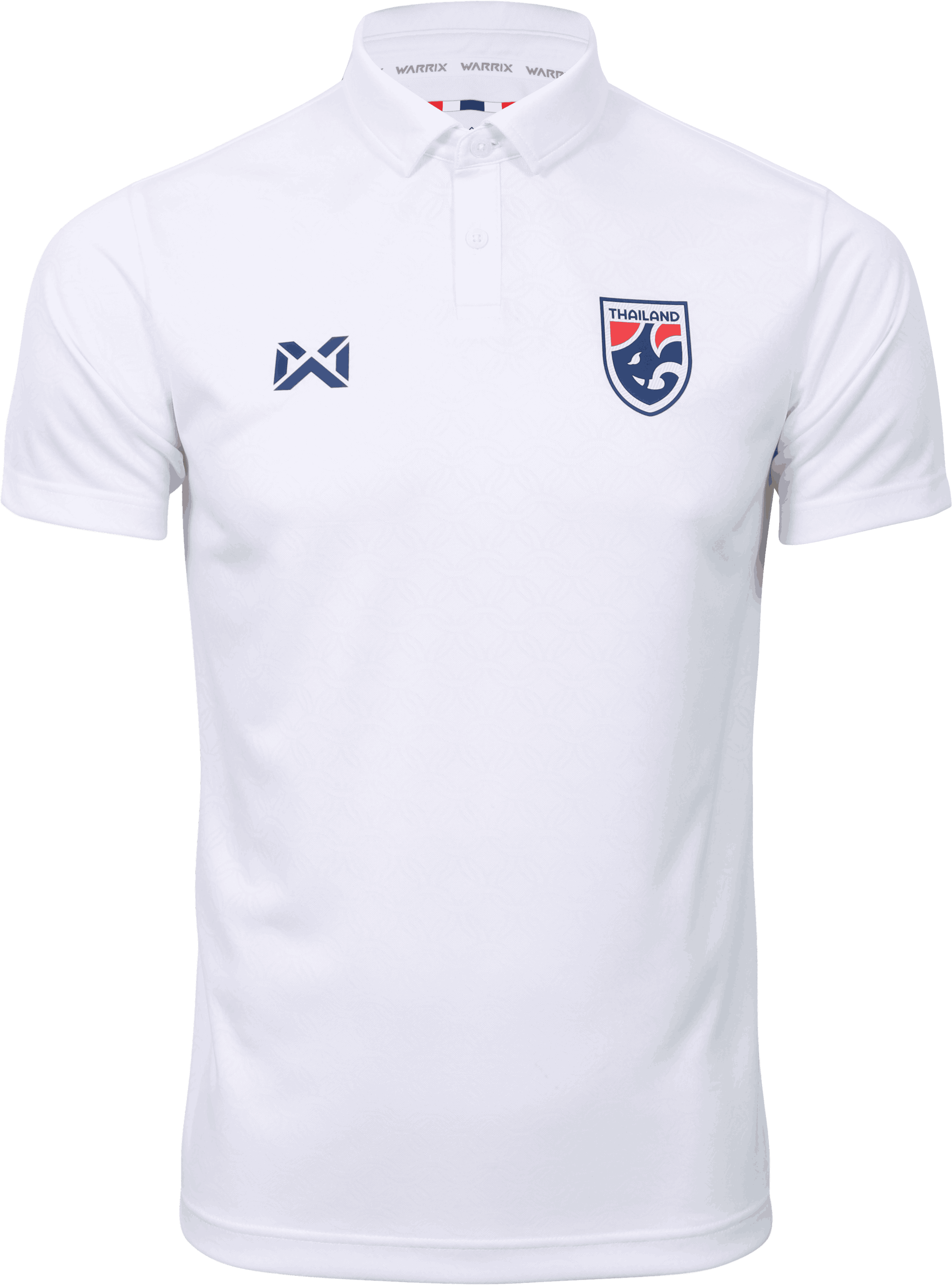 WARRIX ใหม่ล่าสุด!! เสื้อฟุตบอลทีมชาติไทย 2025-26 คอโปโล ลายแก้วชิงดวง (Cheer Polo Version) Thailand National Jersey WA-253FBATH31