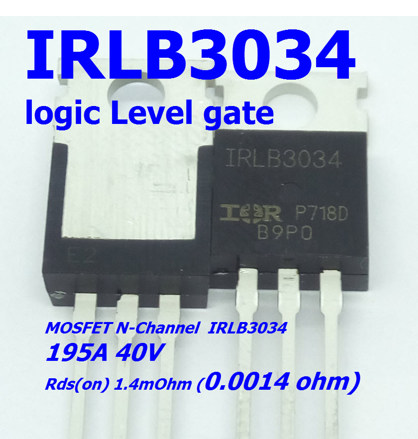 IRLB3034 Logic-Level 195A/40V Rds(on) 0.0014 Ohm N-Channel