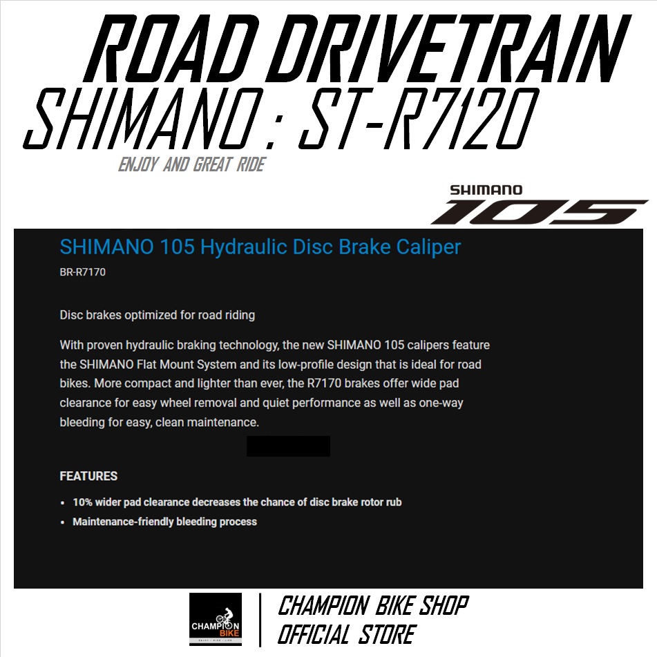 มือเกียร์เสือหมอบ SHIMANO 105 R7100 ST-R7120 2x12SPEED ROAD SHIFTER + HYDRAULIC DISC BRAKE SET