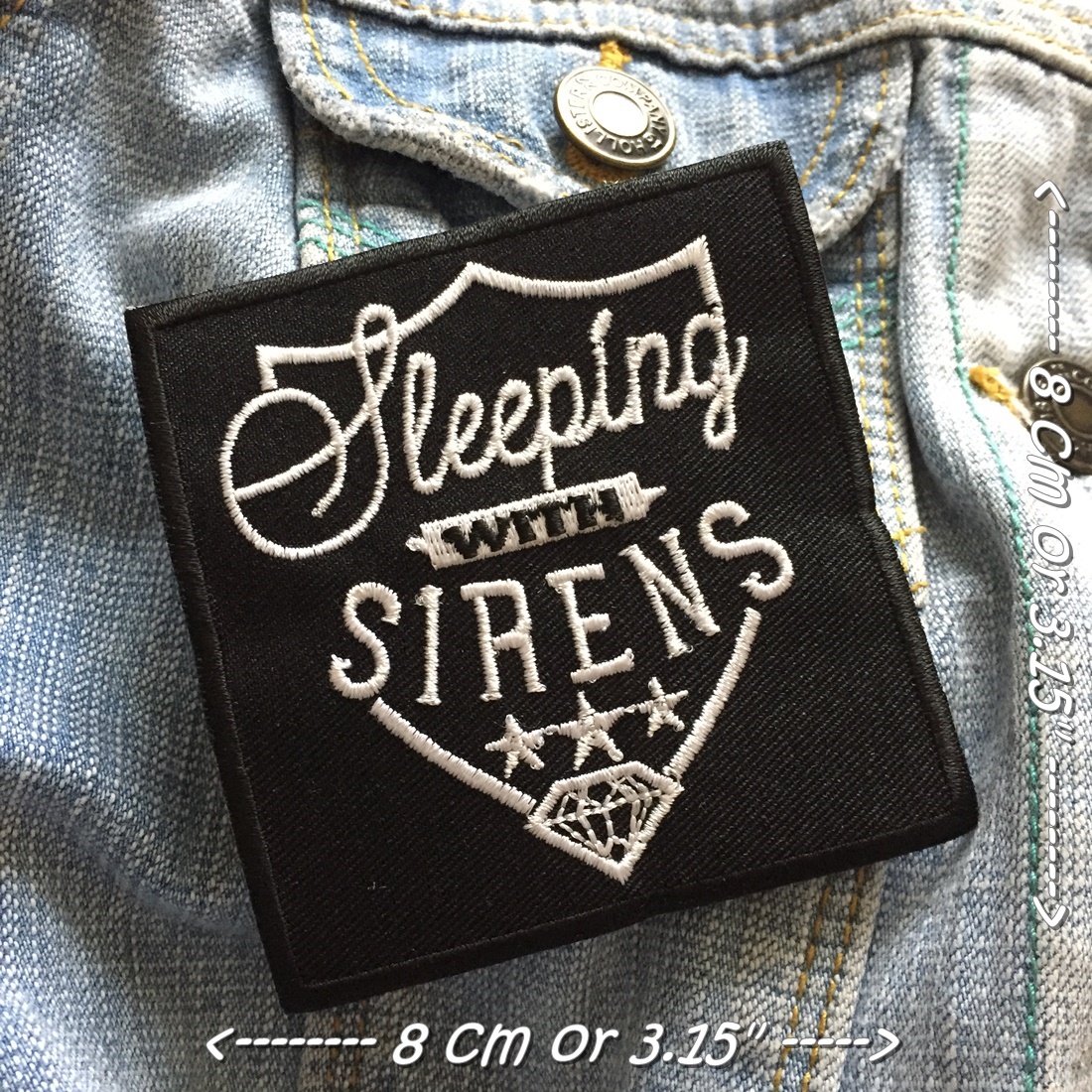 Sleeping with Sirens วงดนตรี ร็อค เฮฟวี่เมทัล พังค์ ตัวรีดแบบปัก อาร์มปัก ตัวรีดติดเสื้อ ตัวรีด ติดกระเป๋า ติดหมวก ติดแจ๊คเก็ต Rock Iron on Embroidered Patch