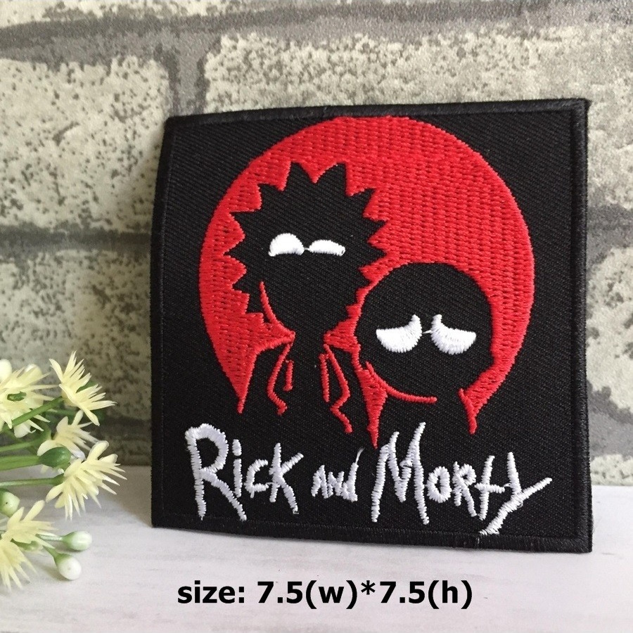 Rick and Morty ตัวรีดติดเสื้อ อาร์มรีด อาร์มปัก ตกแต่งเสื้อผ้า หมวก กระเป๋า แจ๊คเก็ตยีนส์ Movie Embroidered Iron on Patch