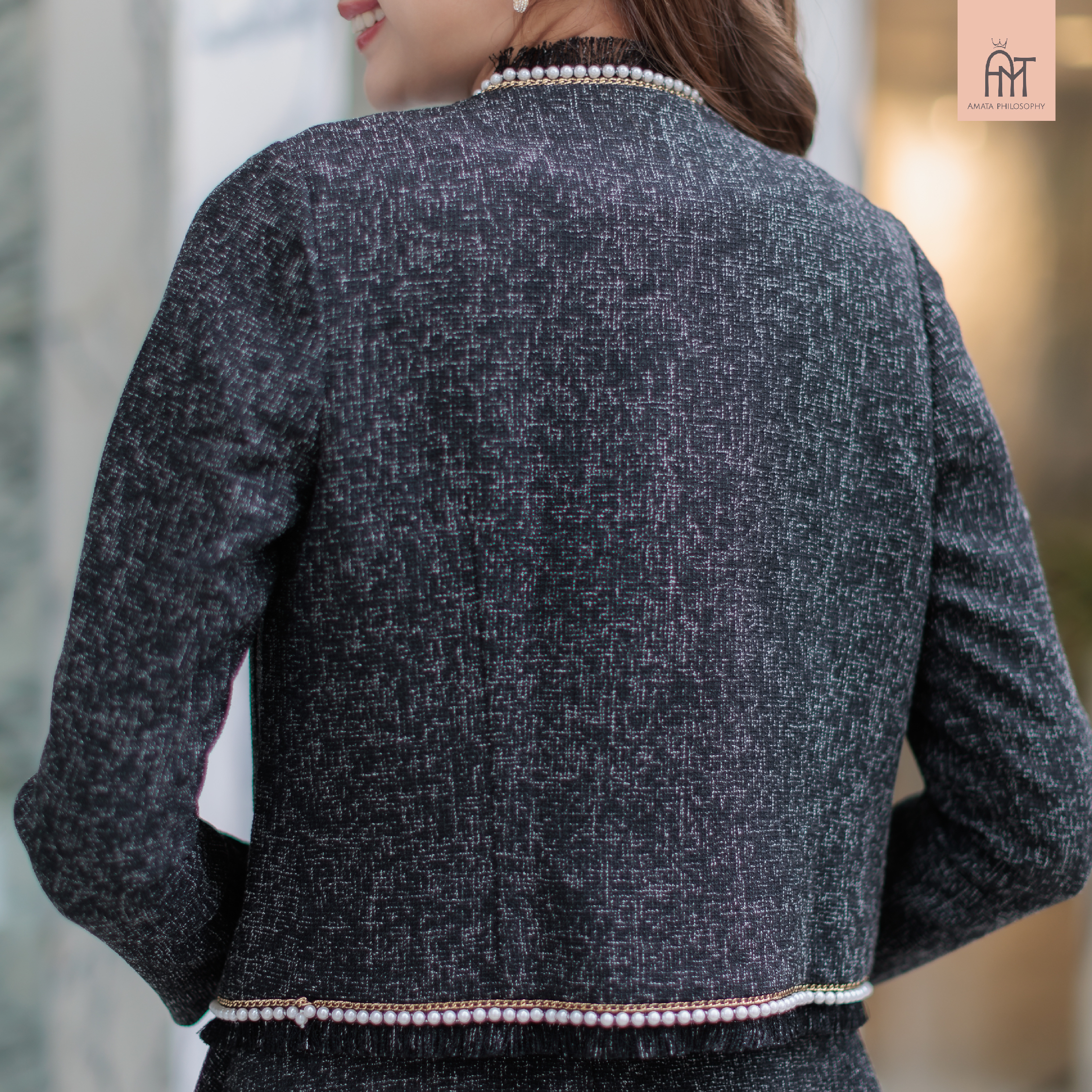 AMATA เสื้อเบลเซอร์ครอป Brown sugar jelly