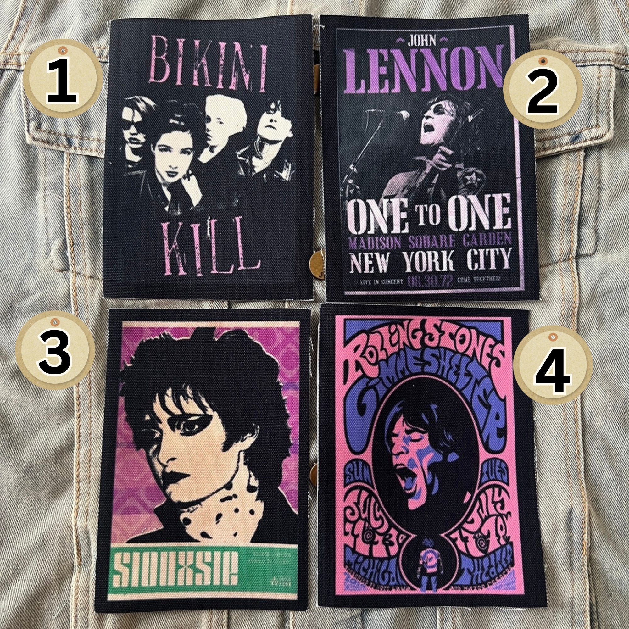 ตัวรีดติดเสื้อ วงดนตรี ร็อค วินเทจ พังค์ ผ้าแคนวาสพิมพ์ลาย ตกแต่งเสื้อผ้า Canvas Iron on Patch