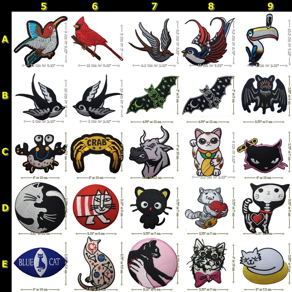 ตัวรีดติดเสื้อ ลายสัตว์ การ์ตูนน่ารัก อาร์มปัก Iron on Patch (บอกลายที่ต้องการทางแชท)