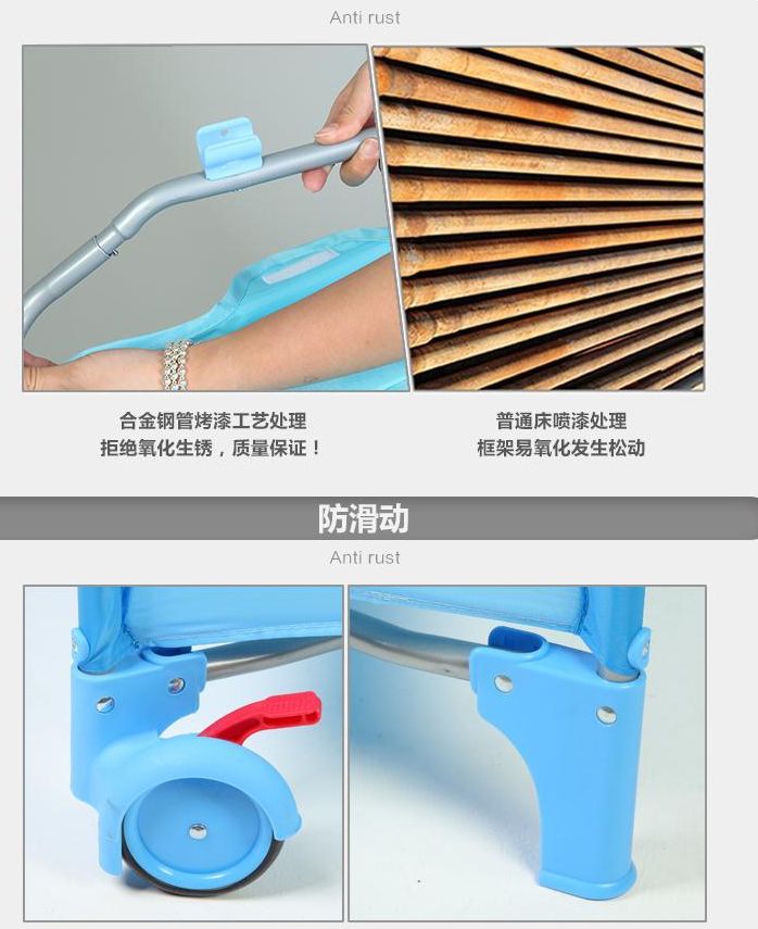 ฺB10103 เตียงplaypen สะดวกพับเก็บได้ สินค้าใหม่คุณภาพดี A2 สีฟ้า