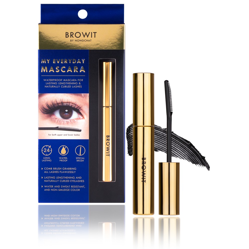 Browit ByNongchat My Everyday Mascara 5.5G #ENDLESS NIGHT มาสคาร่า บราวอิท น้องฉัตร มายเอเวอรี่เดย์มาสคาร่า 5.5G #เอนด์เลสไนท์ มาสคาร่าสูตรกันน้ำ มาพร้อมแปรงหวี