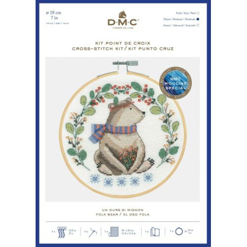DMC ชุดปักครอสติส Folk Bear BK1927 พร้อมอุปกรณ์ครบ